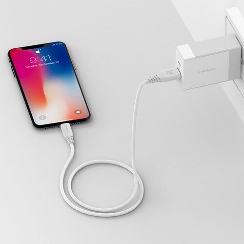 Tronsmart iPhone İçin MFI Lightning 1.2M Şarj Kablosu Beyaz - 3