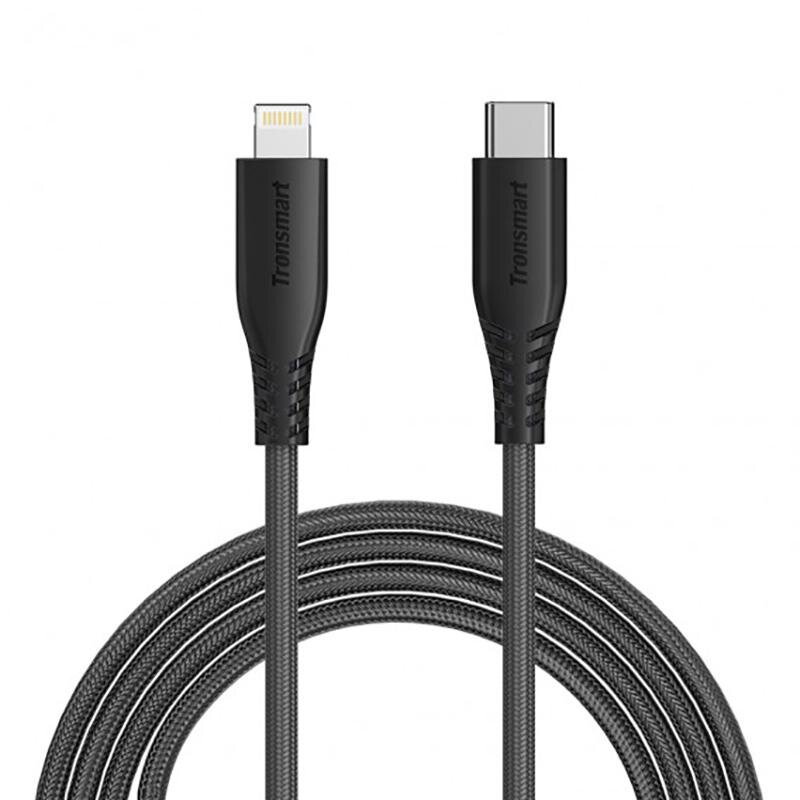 Tronsmart PD Type-C MFI Lightning iPhone Hızlı Şarj Kablosu Siyah - 1