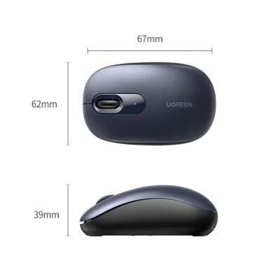 Ugreen 2400DPI 2.4Ghz Wireless Kablosuz Sessiz Mouse Gece Mavisi - 3
