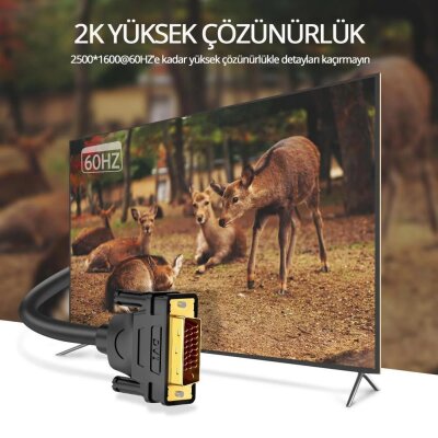 Ugreen 24+1 DVI to DVI Görüntü Aktarma Kablosu 3 Metre - 2