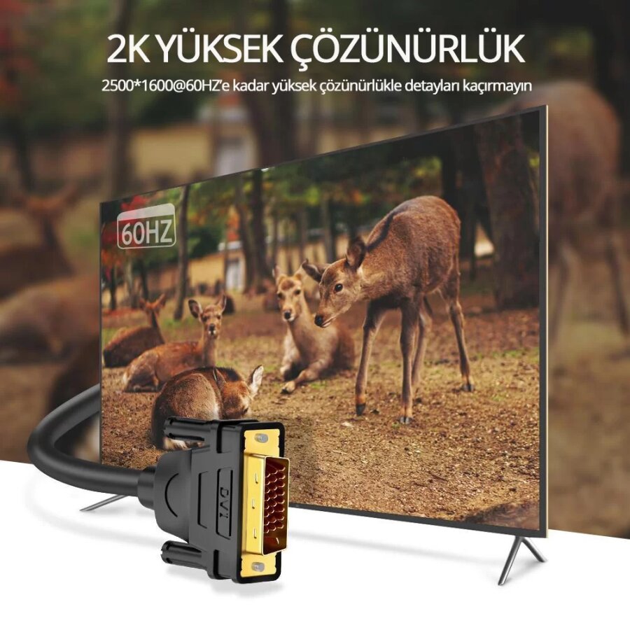 Ugreen 24+1 DVI to DVI Görüntü Aktarma Kablosu 3 Metre - 2