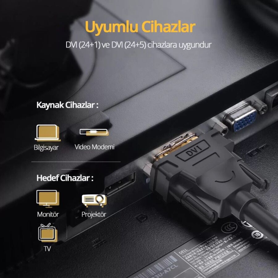 Ugreen 24+1 DVI to DVI Görüntü Aktarma Kablosu 8 Metre - 4