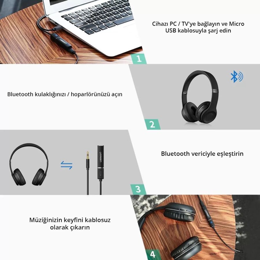 UGREEN 3.5mm Bluetooth Transmitter Verici - 6