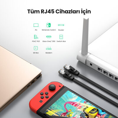 Ugreen CAT8 40Gbps U/FTP Flat RJ45 Ethernet Ağ Kablosu 5 Metre - 5