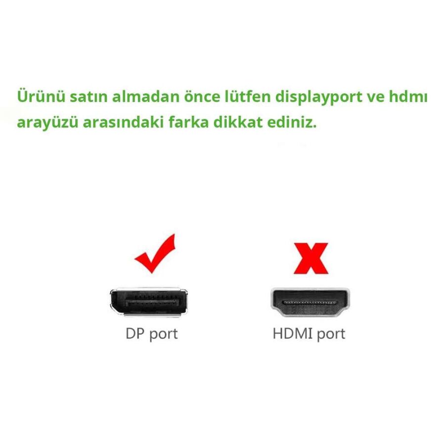 Ugreen DisplayPort Erkek to DVI 24+5 Dişi Çevirici Dönüştürücü 15 CM - 8