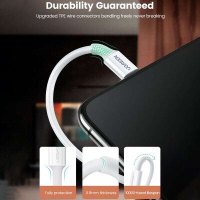 Ugreen iPhone Lightning 2.4A Data ve Şarj Kablosu 1 Metre - 4