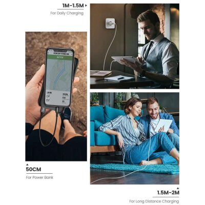 Ugreen iPhone Lightning 2.4A Data ve Şarj Kablosu 2 Metre - 7