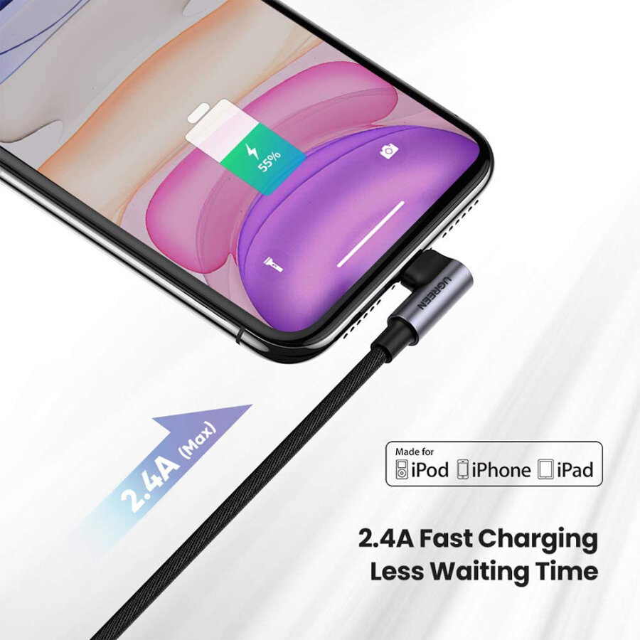 Ugreen MFI Lightning iPhone Oyuncu Şarj Kablosu 1 Metre - 2