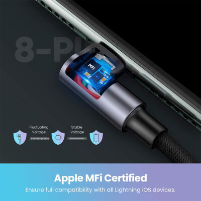 Ugreen MFI Lightning iPhone Oyuncu Şarj Kablosu 1 Metre - 6