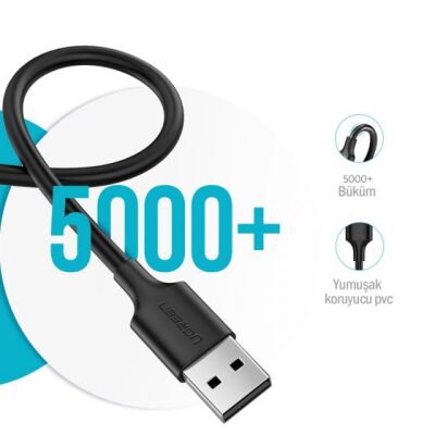UGREEN Micro USB Şarj ve Data Kablosu Beyaz 1.5 Metre - 4