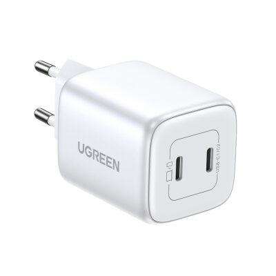 Ugreen Nexode 45W USB Type-C QC 4.0 PD GaN X 2 Portlu Hızlı Şarj Cihazı Beyaz - 3