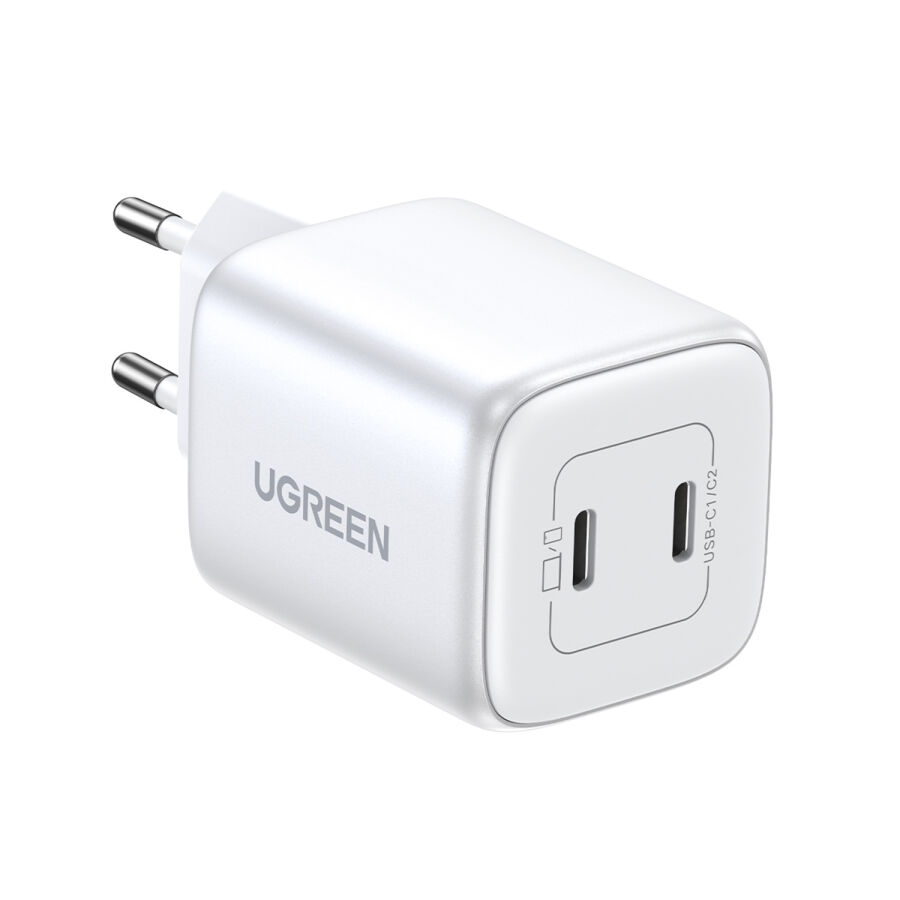 Ugreen Nexode 45W USB Type-C QC 4.0 PD GaN X 2 Portlu Hızlı Şarj Cihazı Beyaz - 3