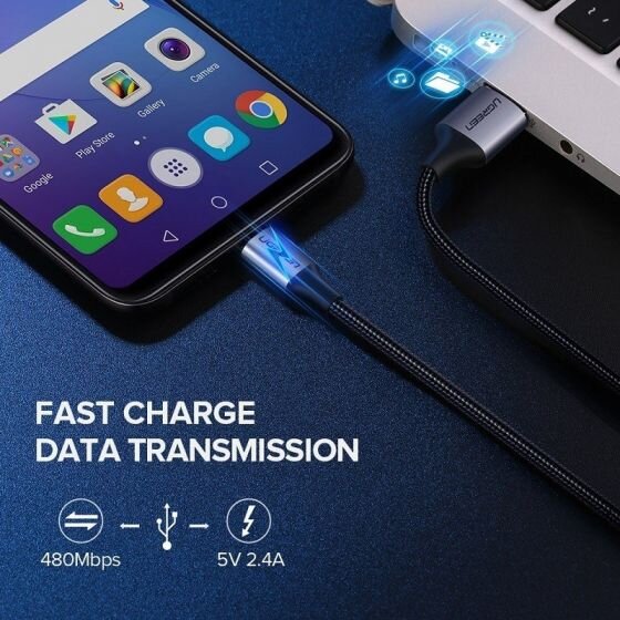 Ugreen Premium Micro USB Şarj ve Data Kablosu Silver 1 Metre - 4