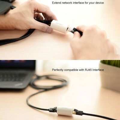 Ugreen RJ45 Ethernet Kablo Birleştirici Ara Aparat Siyah - 3