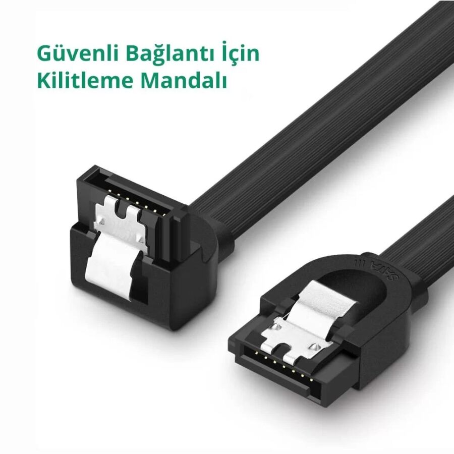 Ugreen SATA 3 Disk Kablosu 90 Derece Kilit Mekanizmalı - 2