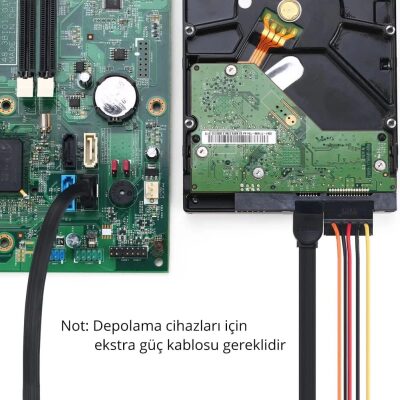 Ugreen SATA 3 Disk Kablosu 90 Derece Kilit Mekanizmalı - 5