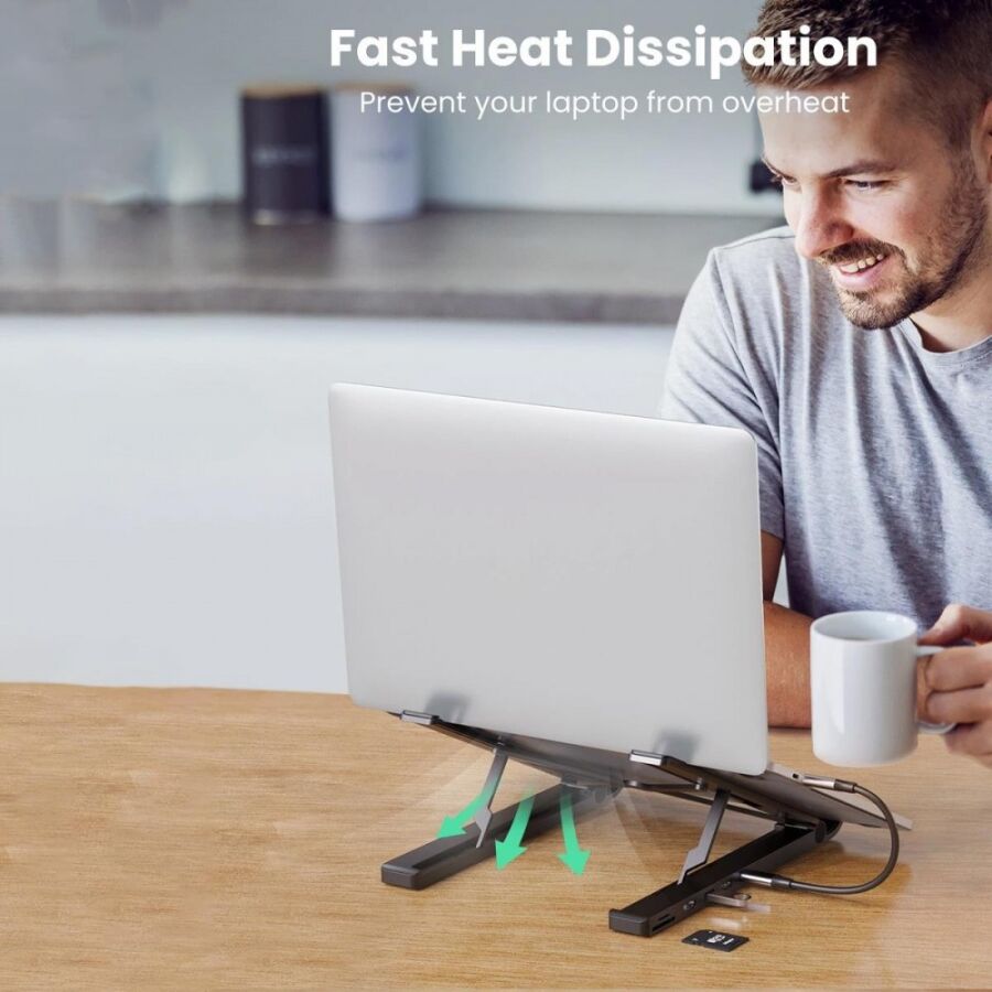 Ugreen Type-C USB 3.0 HDMI TF SD Dönüştürücülü Notebook Standı - 5