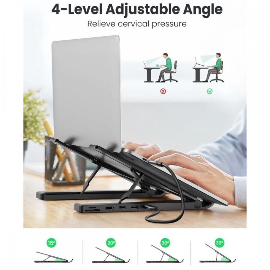Ugreen Type-C USB 3.0 HDMI TF SD Dönüştürücülü Notebook Standı - 3