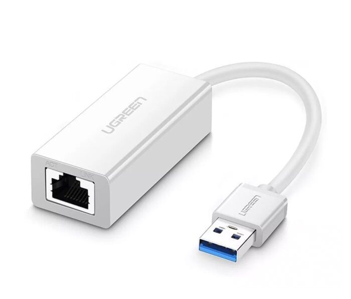 Ugreen USB 3.0 PC Mac Konsol Tv Box Ethernet Adaptörü Beyaz - 1