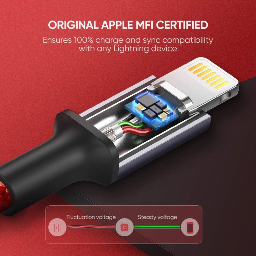 Ugreen USB to Lightning iPhone Örgülü Data ve Şarj Kablosu 1 Metre - 4