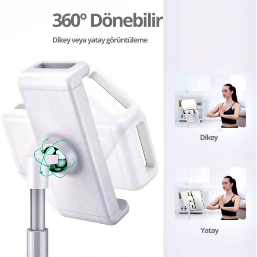Ugreen Yükseklik ve Açı Ayarlı Masaüstü Telefon ve Tablet Tutucu Stand Beyaz - 3