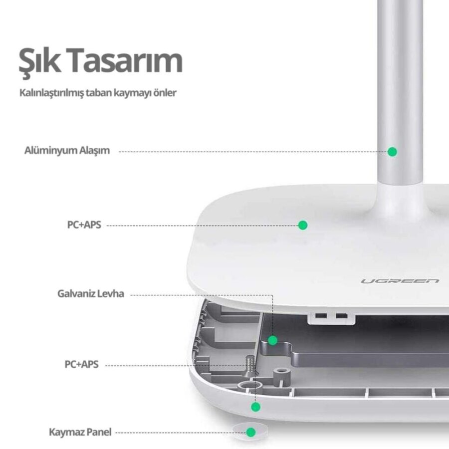 Ugreen Yükseklik ve Açı Ayarlı Masaüstü Telefon ve Tablet Tutucu Stand Beyaz - 2