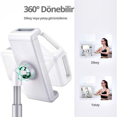 Ugreen Yükseklik ve Açı Ayarlı Masaüstü Telefon ve Tablet Tutucu Stand Beyaz - 3