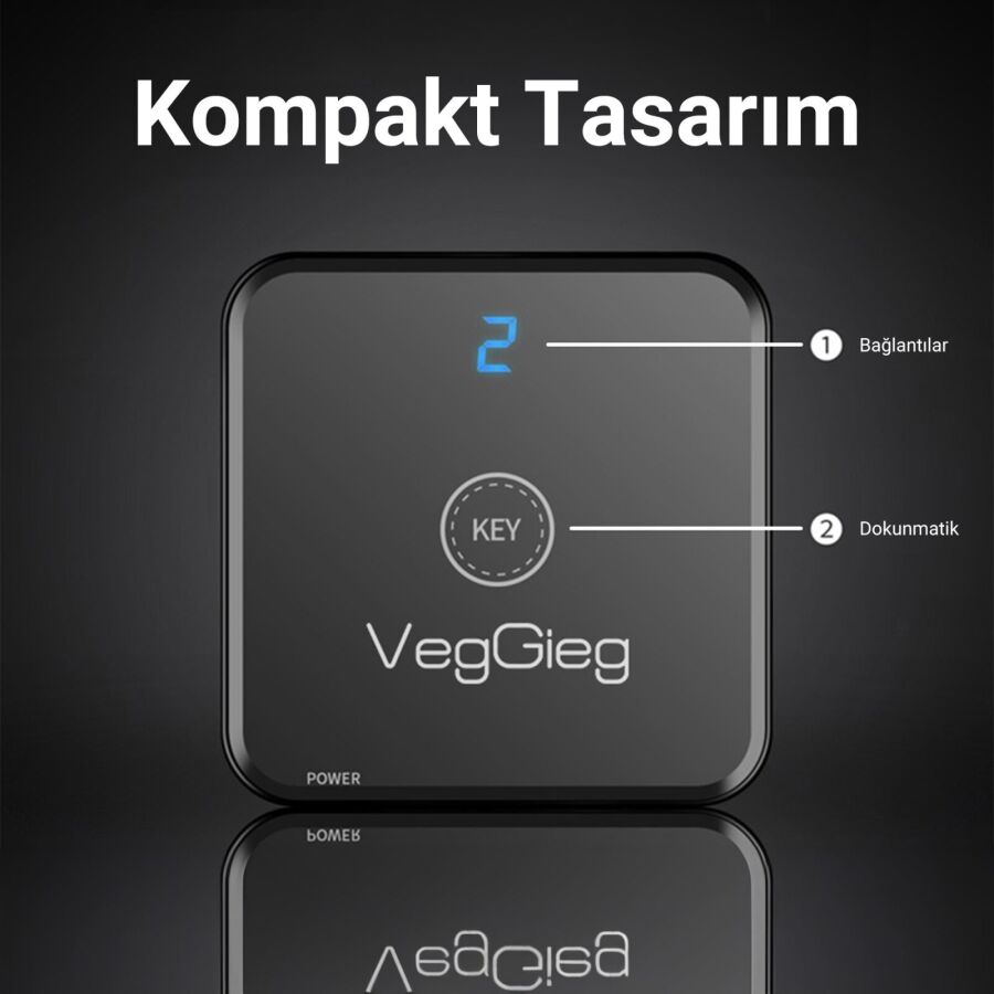 VegGieg 1 Giriş 2 Çıkış / 2 Giriş 1 Çıkış Çift Yönlü 4K HDMI 2.0 Switch - 3