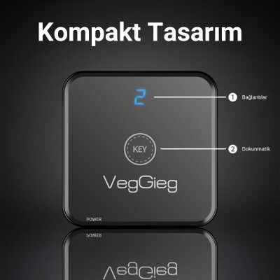 VegGieg 1 Giriş 2 Çıkış / 2 Giriş 1 Çıkış Çift Yönlü 4K HDMI 2.0 Switch - 3