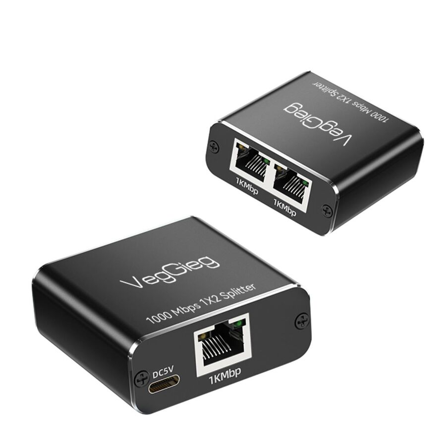 VegGieg 1 Giriş 2 Çıkış RJ45 Gigabit Ethernet Çoklayıcı Splitter Adaptör - 1