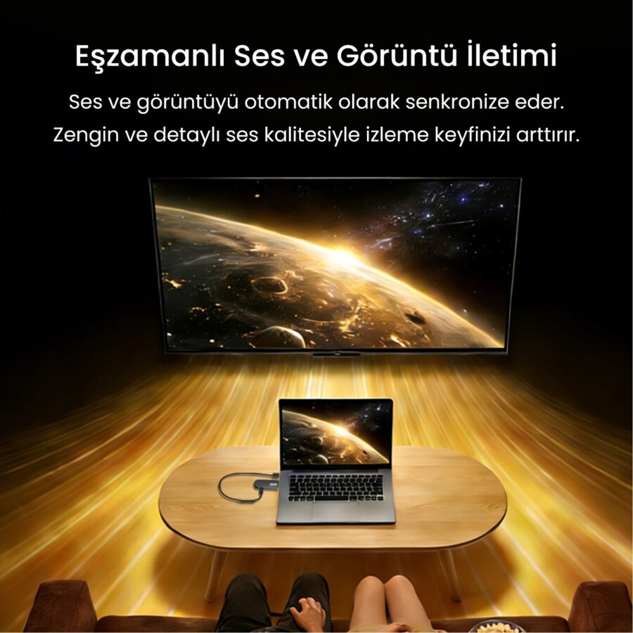VegGieg 1080P 60Hz Kablosuz HDMI Görüntü Aktarım Cihazı Mini Wireless HD Display Adaptör Verici Alıcı Set - 4