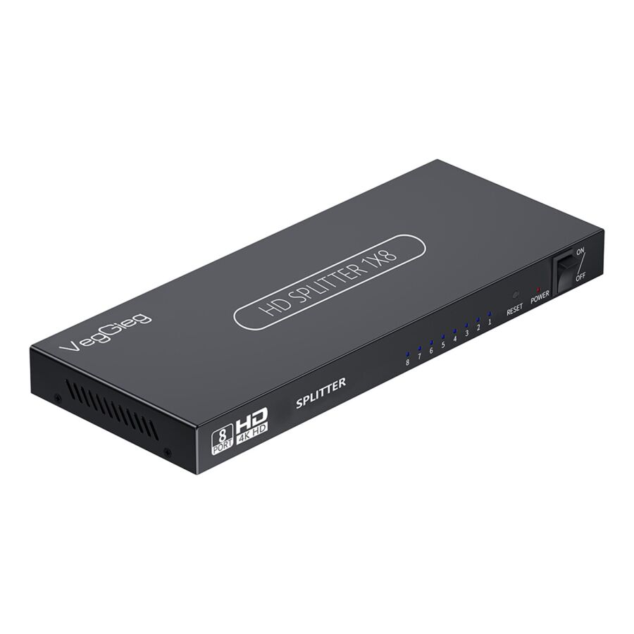 Veggieg 1080P Full HD 1 Giriş 8 Çıkış HDMI Splitter Görüntü Çoklayıcı Ayırıcı Bölücü Adaptör - 1
