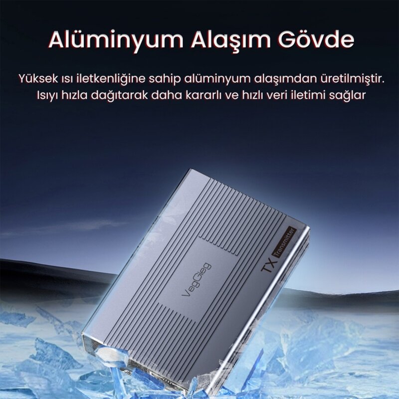 VegGieg 1080P Full HD 60Hz HDMI Extender 120 Metre CAT5E/6 Klavye Mouse HDMI Menzil Genişletici Uzatıcı - 6