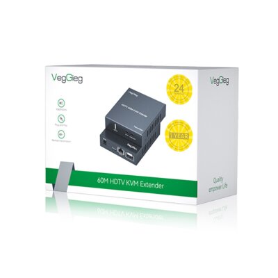 VegGieg 1080P Full HD 60Hz HDMI KVM Extender 60 Metre CAT5E/6 HDMI Menzil Genişletici Uzatıcı - 7