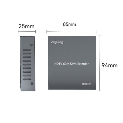 VegGieg 1080P Full HD 60Hz HDMI KVM Extender 60 Metre CAT5E/6 HDMI Menzil Genişletici Uzatıcı - 6