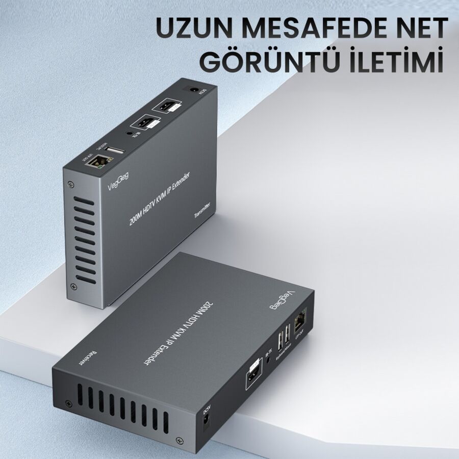 VegGieg 1080P Full HD 60Hz HDMI KVM IP Extender 200 Metre CAT5E ve 6 HDMI Menzil Genişletici Uzatıcı - 2