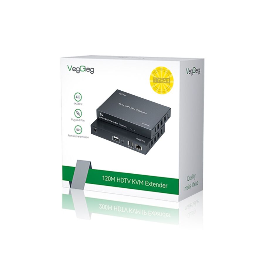 VegGieg 1080P Full HD 60Hz HDMI KVM IP Extender 200 Metre CAT5E ve 6 HDMI Menzil Genişletici Uzatıcı - 7