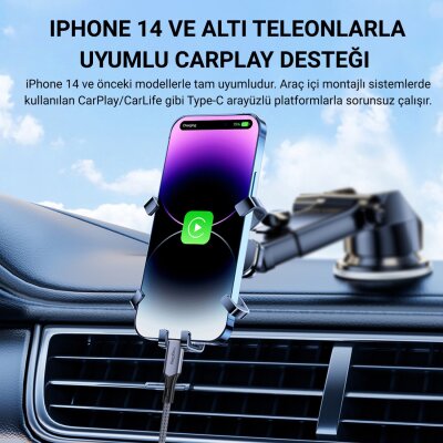 Veggieg 27W 3A USB Type-C to Lightning iPhone iPad MFI Uyumlu Hızlı Şarj ve Data Senkronizasyon Kablosu 1.2 Metre - 4