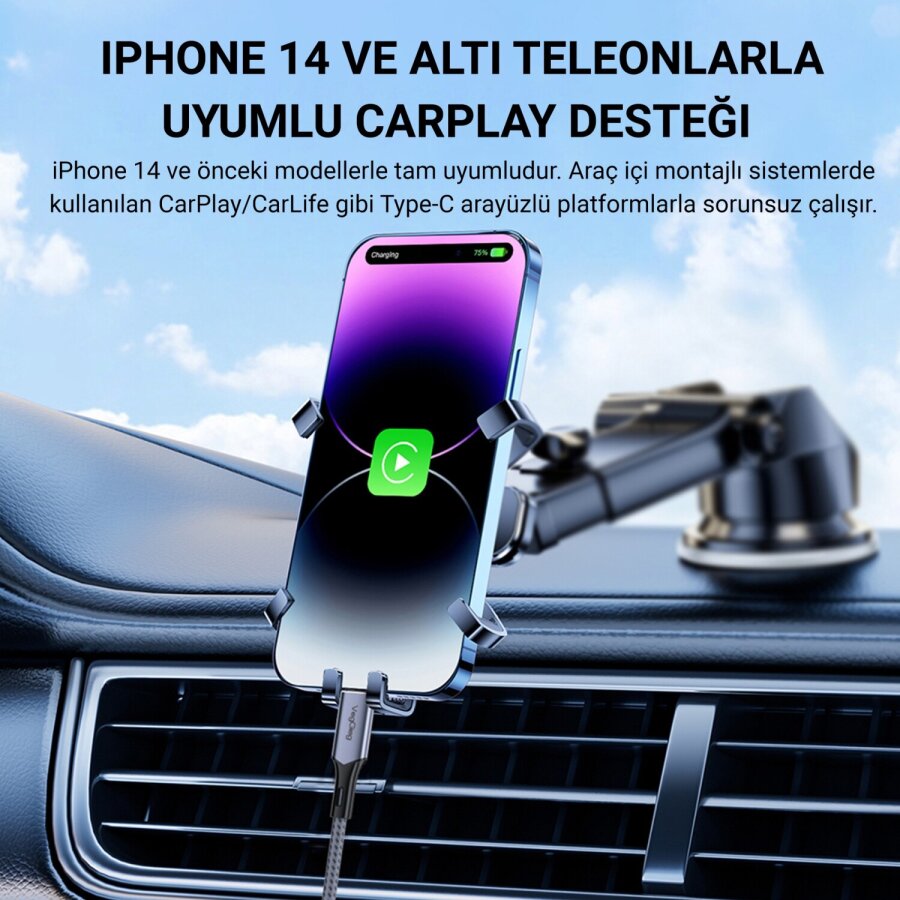 Veggieg 27W 3A USB Type-C to Lightning iPhone iPad MFI Uyumlu Hızlı Şarj ve Data Senkronizasyon Kablosu 1.2 Metre - 4