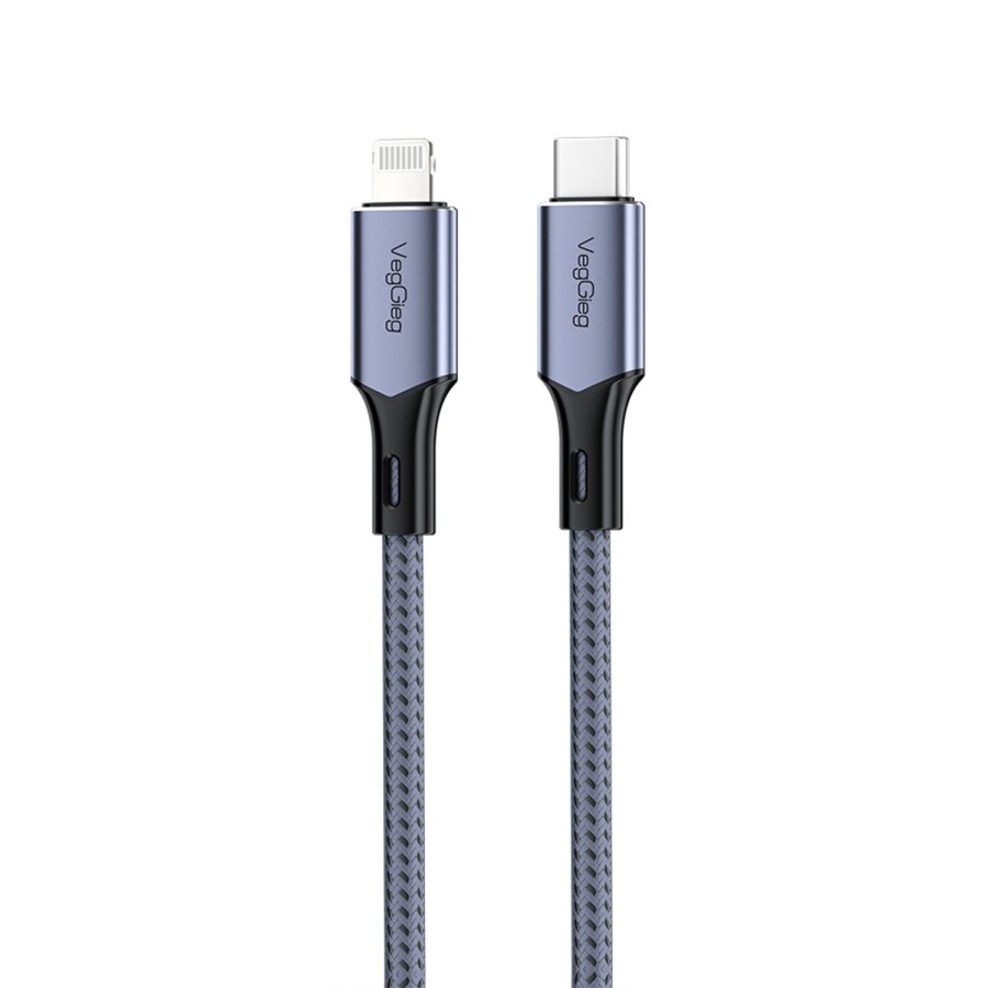 Veggieg 27W 3A USB Type-C to Lightning iPhone iPad MFI Uyumlu Hızlı Şarj ve Data Senkronizasyon Kablosu 2 Metre  - 1