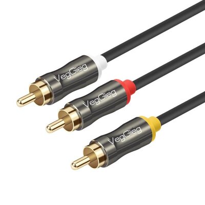 VegGieg 3 RCA to 3 RCA Ses ve Görüntü Kablosu 2 Metre 
