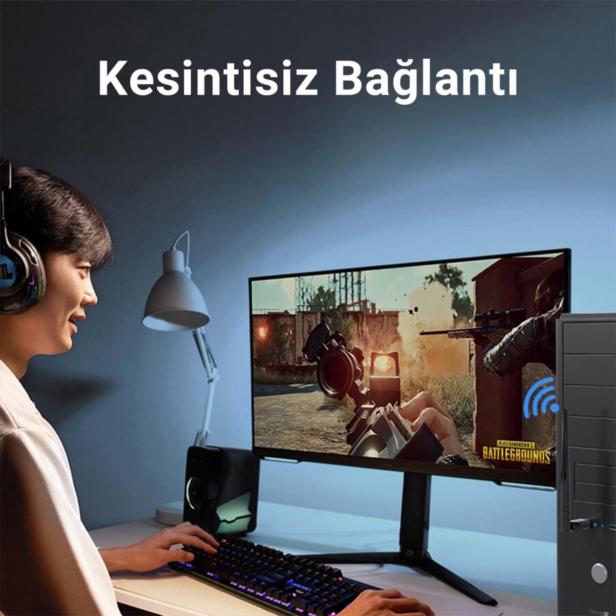 VegGieg 300 Mbps 2.4Ghz/6Ghz Dual Band Alıcı Verici USB WiFi 6 Adaptör - 3