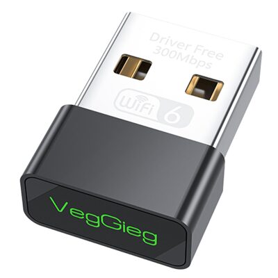VegGieg 300 Mbps Wifi 6 Çift Bant Kablosuz Alıcı Verici Nano USB Adaptör