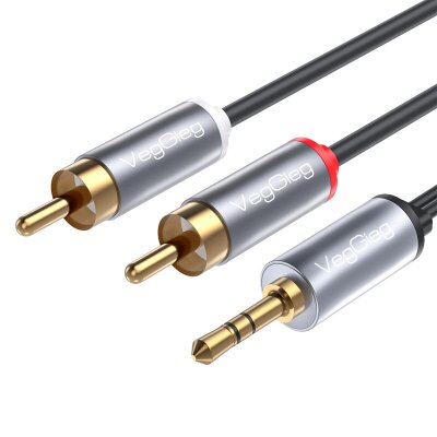 VegGieg 3.5mm Aux To 2 RCA Hi-Fi Ses Kablosu 3 Metre 
