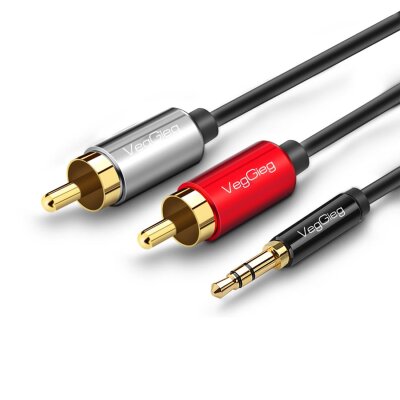 VegGieg 3.5mm AUX to 2 RCA Ses Kablosu 2 Metre 