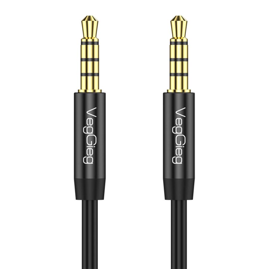 VegGieg 3.5mm Jack TRRS Hi-Fi AUX Mikrofon ve Ses Kablosu 1 Metre - 1