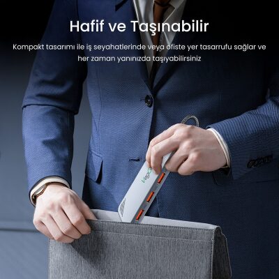 VegGieg 4 Portlu 10Gbps Type-C to 4*USB-A 3.2 Gen2 USB Çoklayıcı Dönüştürücü Hub - 6