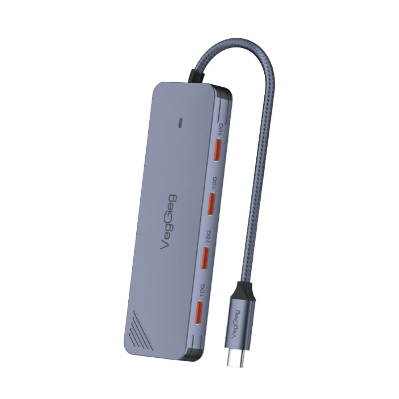 VegGieg 4 Portlu 10Gbps Type-C to 4*USB-C 3.2 Gen2 Type-C Çoklayıcı Dönüştürücü Hub - 1