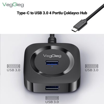 VegGieg 4 Portlu Type-C to USB 3.0 Çoklayıcı Hub - 4