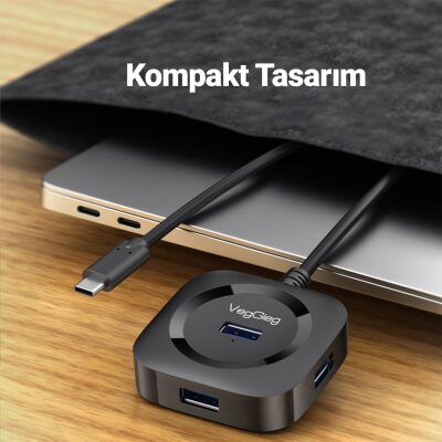 VegGieg 4 Portlu Type-C to USB 3.0 Çoklayıcı Hub - 5